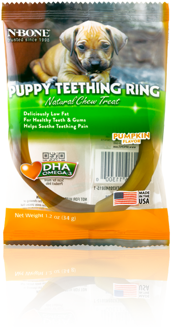 Nbone 113000 Puppy Teething Rings In Pumpkin, Single