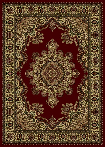 1191-2213-burgundy Castello Rectangular Burgundy Traditional Italy Area Rug, 9 Ft. 10 In. W X 12 Ft. 10 In. H