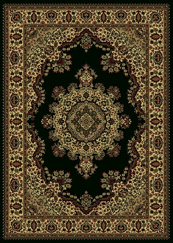 1191-2253-black Castello Rectangular Black Traditional Italy Area Rug, 9 Ft. 10 In. W X 12 Ft. 10 In. H