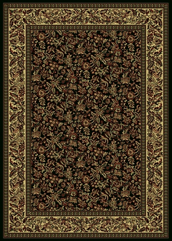 1219-2033-black Castello Rectangular Black Traditional Italy Area Rug, 9 Ft. 10 In. W X 12 Ft. 10 In. H