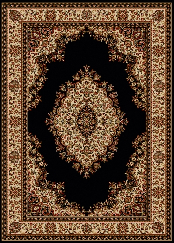 1595-1212-black Como Rectangular Black Traditional Italy Area Rug, 7 Ft. 9 In. W X 11 Ft. H
