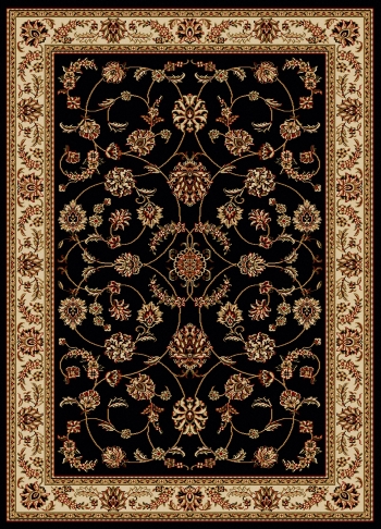 1596-1313-black Como Rectangular Black Traditional Italy Area Rug, 9 Ft. 10 In. W X 12 Ft. 10 In. H