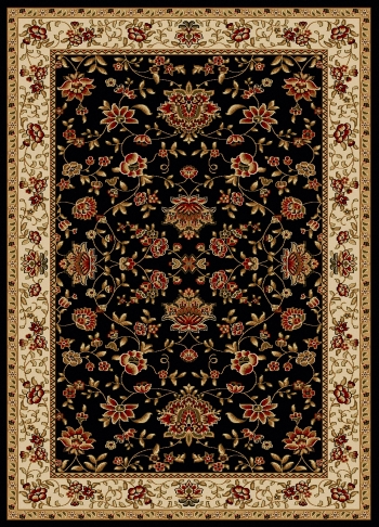 Radici 1597-1414-black Como Rectangular Black Traditional Italy Area Rug, 2 Ft. 2 In. W X 7 Ft. 7 In. H