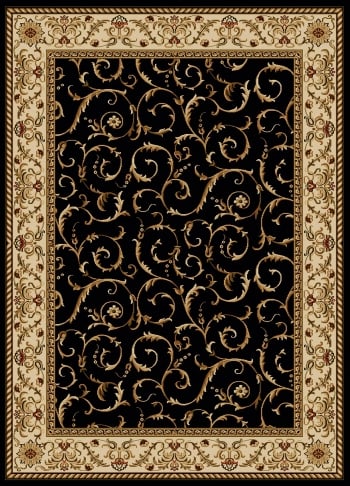 1599-1513-black Como Rectangular Black Transitional Italy Area Rug, 9 Ft. 10 In. W X 12 Ft. 10 In. H