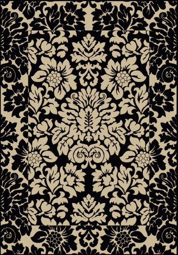 1717-1222-abso-black Como Rectangular Black Transitional Italy Area Rug, 7 Ft. 9 In. W X 11 Ft. H