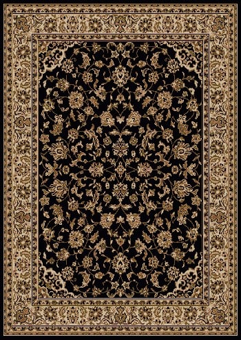 1833-5012-black Como Rectangular Black Traditional Italy Area Rug, 7 Ft. 9 In. W X 11 Ft. H