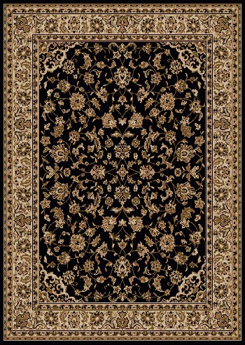 1833-5012-black Como Rectangular Black Traditional Italy Area Rug, 7 Ft. 9 In. W X 11 Ft. H