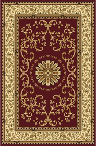 1419-1333-burgundy Noble Rectangular Burgundy Traditional Italy Area Rug, 7 Ft. 9 In. W X 11 Ft. 6 In. H