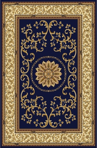 1419-1345-navy Noble Rectangular Navy Blue Traditional Italy Area Rug, 9 Ft. 10 In. W X 12 Ft. 10 In. H
