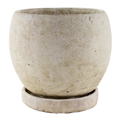 7912-04-901 5.75 In. Round Natural Weathered Cement Planter, Pack Of 4
