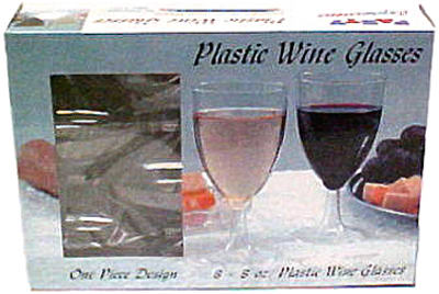 0388 1 Piece Plastic Wine Glasses - 8 Oz., Pack Of 12