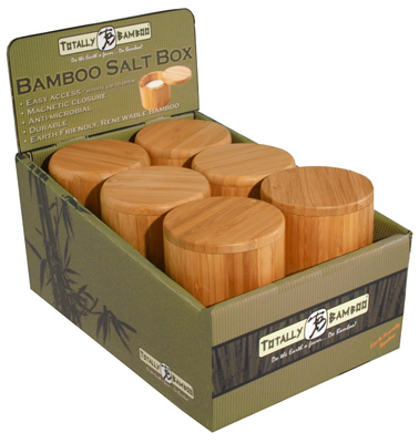 20-2083 Round Bamboo Salt Box, Pack Of 12