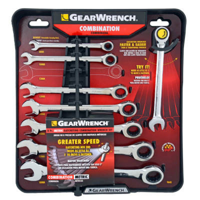 485100 Gear Wrench Metric Ratcheting Wrench Set - 8 Pieces