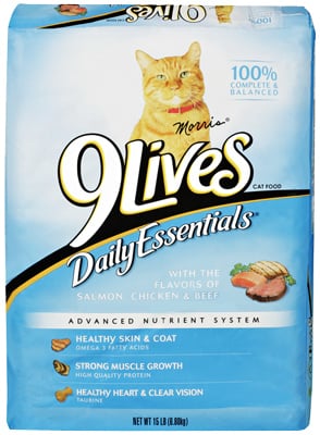 520380 20 Lbs. 9 Lives, Daily Essentials Dry Cat Food