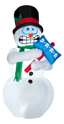 86235 Animated Air Blown Shivering Snowman Inflatable Yard Decoration