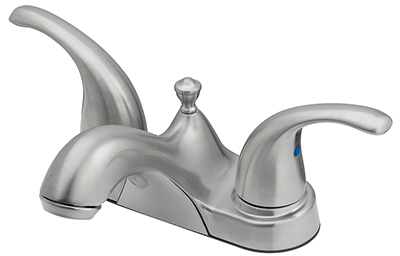4 In. 2 Handle Lavatory Faucet, Brushed Nickel