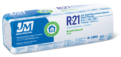 90005461 R21 15 X 93 In. Kraft Faced Batt Insulation