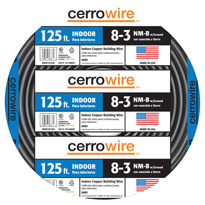 Marmon Home Improvement 147-4003d 125 Ft. 8 By 3 Non-metallic Sheathed Cable With Ground