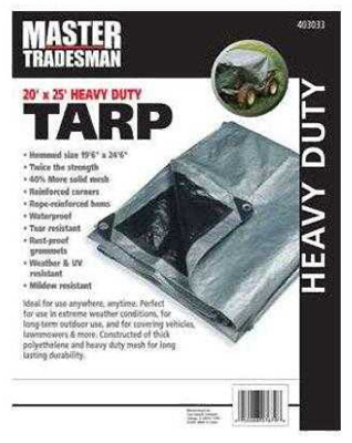 403033rd 20 X 25 Ft. Heavy Duty Ultimate Polyethylene Tarp Cover - Silver & Black