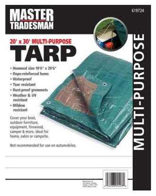 619724rd 20 X 30 Ft. Polyethylene Storage Tarp Cover - Hunter Green & Brown
