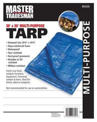 866426rd 30 X 50 Ft. Polyethylene Storage Tarp Cover - Blue