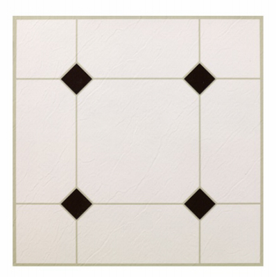 Max Co Kd0309 12.25 X 1.5 In. 5th Avenue Black & White Peel & Stick Vinyl Floor Tile - 30 Piece