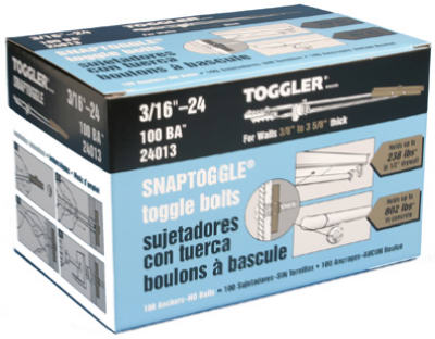 24013 5.4 X 5.3 In. Toggler Snaptoggle Ba Hollow Wall Anchors - 100 Pack
