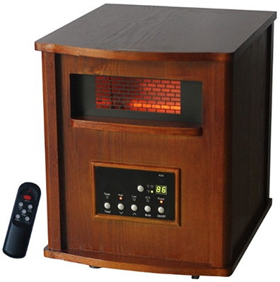 Infrared Heater, Wood Cabinet, 1500-Watts