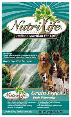 Nutri Life 00115 30 Lbs. Grain Free Fish Formula Dog Food