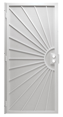 Precision Screen 3833wh3068 Del Sol Series, 39 X 81.75 In. Steel Security Door With Sunburst Design