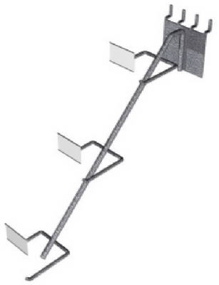 6001-197 Pot & Pan 3 Tiered Angled Down Design Peg Hook Display Rack