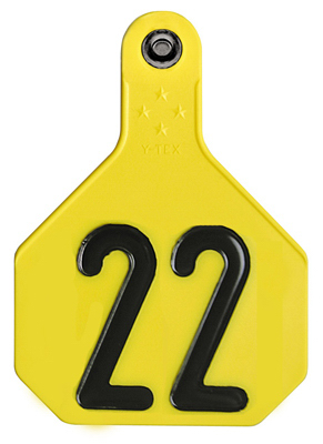 7912001 4 Star Numbered Tag - Large, Yellow