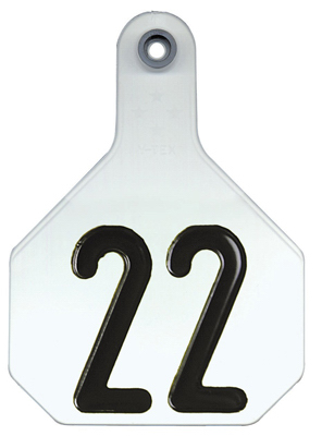7900001 4 Star Numbered Tag - Large, White
