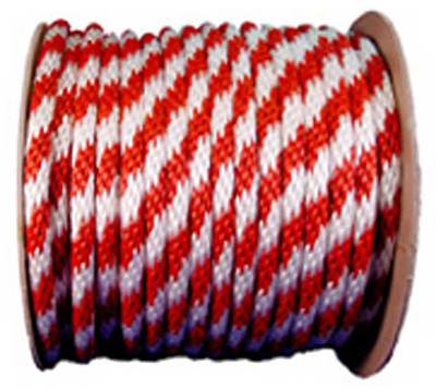 P7240s0200rwfr 0.63 In. X 200 Ft. Red & White Solid Braid Polypropylene Rope