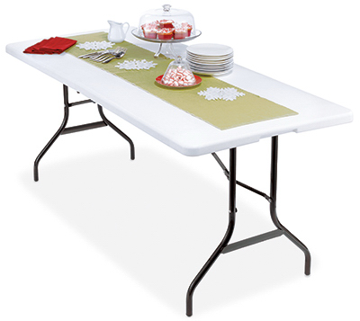 Tbl-072 30 X 72 In. Deluxe Polypropylene Injection Molded Banquet Table With Folding In Half Top