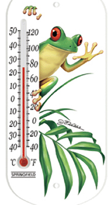 90731 8 In. Frog Design, Suction Cup Thermometer