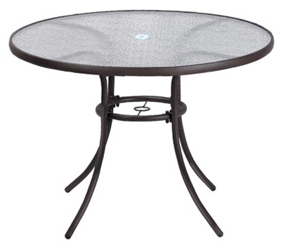 UPC 050874466242 product image for Patio Master BLQ06210K01 Sienna Collection 40 in. Round Obscure Glass Top Table | upcitemdb.com