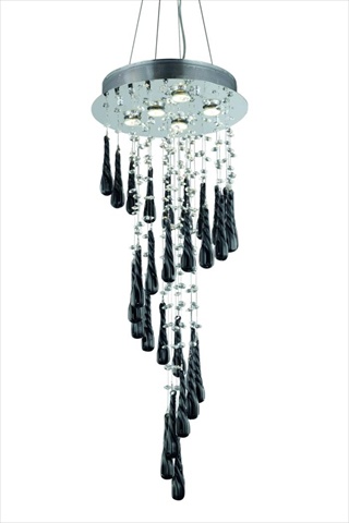 2028g36c-glb-rc 16 Dia. X 36 H In. Comet Collection Large Hanging Fixture White Prism Drops - Royal Cut, Chrome Finish