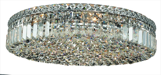 Elegant Lighting 2030f24c-ss 24 Dia. X 5.5 H In. Maxim Collection Flush Mount - Swarovski Elements, Chrome Finish