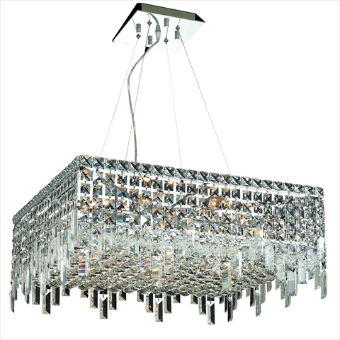 2033d24c-rc 24 L X 24 W X 7.5 H In. Maxim Collection Hanging Fixture - Royal Cut, Chrome Finish