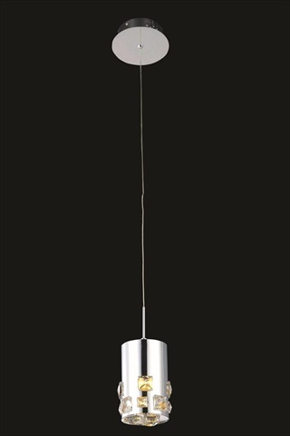 2055d1r-rc 6 W X 90 H In. Broadway Collection Hanging Fixture - Royal Cut, Chrome Finish
