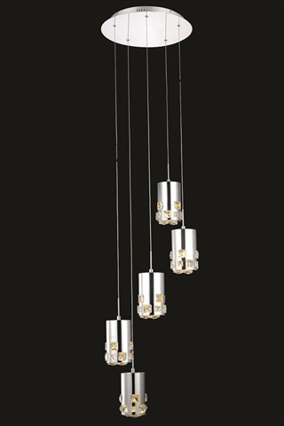 2055d5r-rc 16 W X 120 H In. Broadway Collection Hanging Fixture - Royal Cut, Chrome Finish