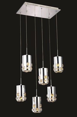 2055d6o-rc 21.5 L X 11 Dia. X 90 H In. Broadway Collection Hanging Fixture - Royal Cut, Chrome Finish