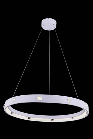 2096d29wh-rc 29.5 Dia. X 2.5 H In. Infinity Collection Hanging Fixture - Royal Cut, White Finish