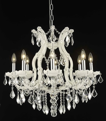 2800d26wh-gt-rc 26 Dia. X 26 H In. Maria Theresa Collection Hanging Fixture - Royal Cut, White Finish