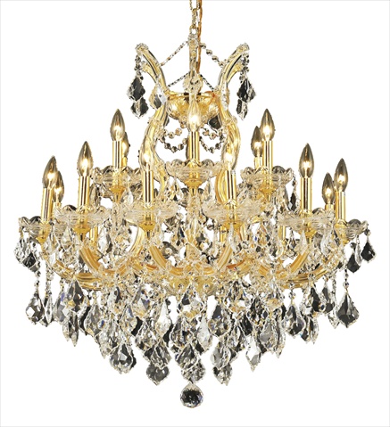 2800d30g-rc 30 Dia. X 28 H In. Maria Theresa Collection Hanging Fixture - Royal Cut, Gold Finish