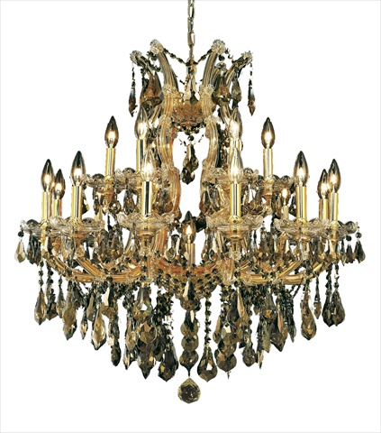 2801d30g-gt-rc 30 W X 28 H In. Maria Theresa Collection Hanging Fixture - Royal Cut, Gold Finish