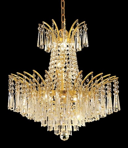 8032d19g-rc 19 Dia. X 19 H In. Victoria Collection Hanging Fixture - Gold Finish, Royal Cut