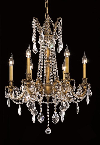 9206d23fg-ec 23 Dia. X 26 H In. Rosalia Collection Hanging Fixture - French Gold Finish, Elegant Cut