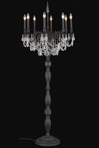 Elegant Lighting 9208fl24db-ec 24 Dia. X 62 H In. Rosalia Collection Floor Lamp - Dark Bronze Finish, Elegant Cut